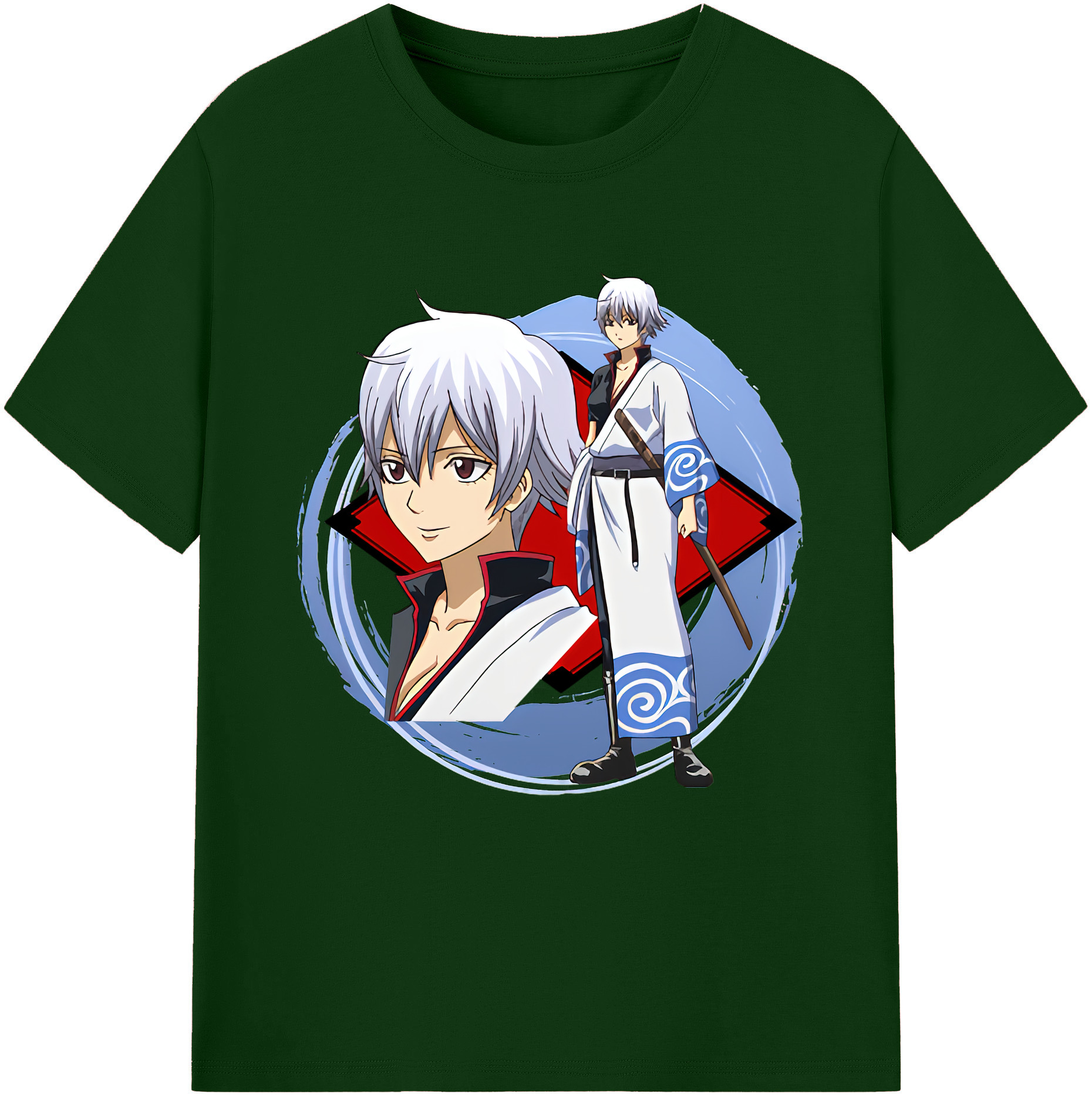 （画像用） ぎんたま 坂田銀時（さかたぎんとき） 神楽 志村新八（しむら しんぱち） GINTAMA Sakata Gintoki Kagura Shimura Shinpachi 綿100％半袖Tシャツ（フロントプリント）